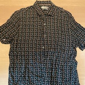 Mango Patterned Viscose Buttondown Shirt